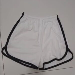 Women's White Shorts with Black Trim